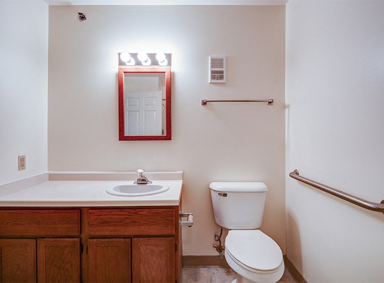 One Bedroom Apartment Style Bathroom at Lake Oaks Apartments